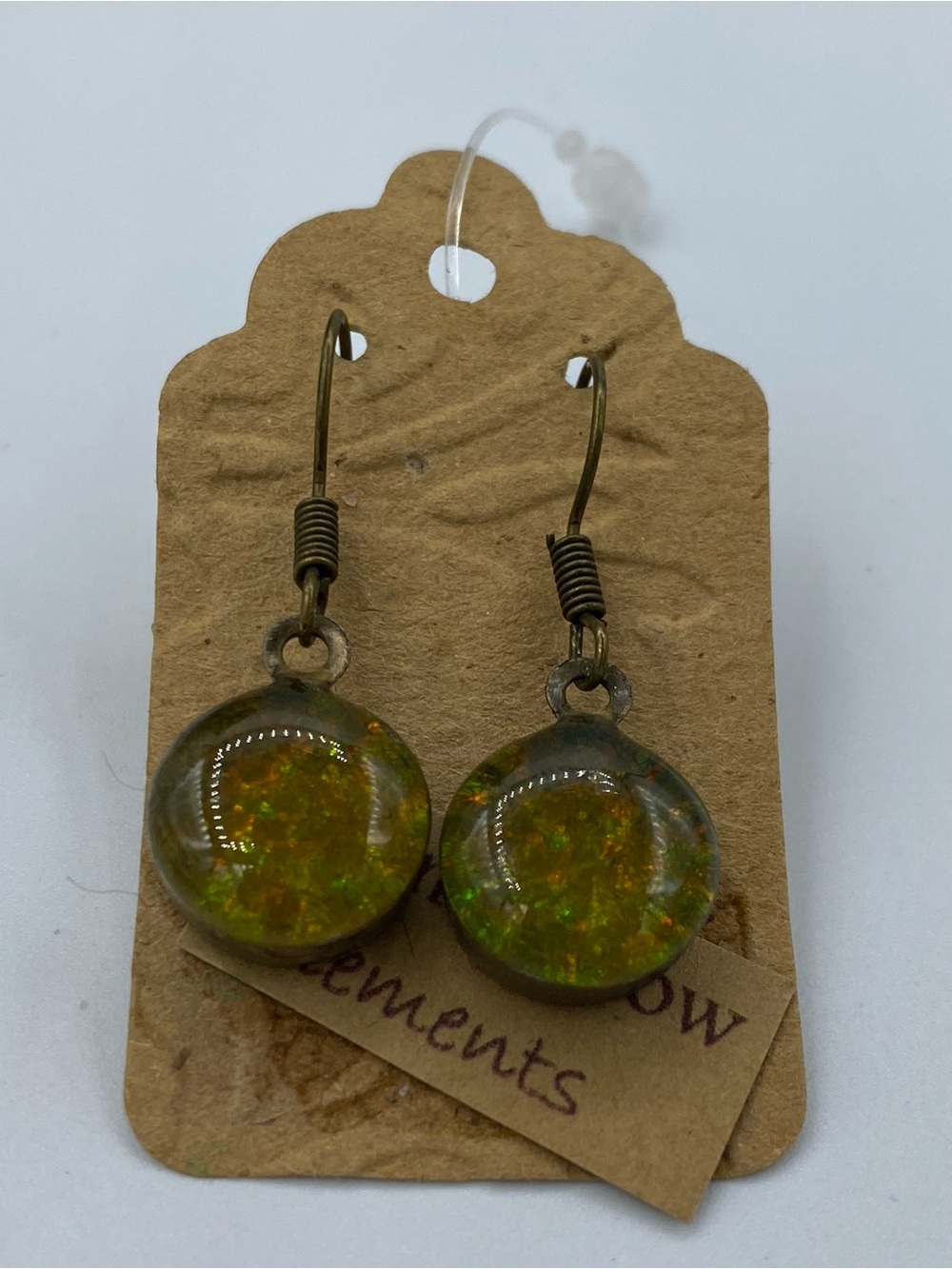 Handcrafted Round Dangle Glitter Cabochon
